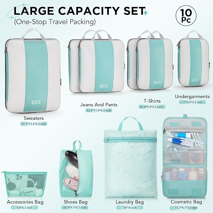 10 Set Compression Packing Cubes - Image 2