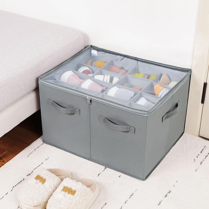 Shoe Organizer for Closet 2 Pack, Foldable Shoe Box - Image 5