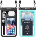 2 Pack Waterproof Phone Pouch - 10in Waterproof Phone Case by Rynapac