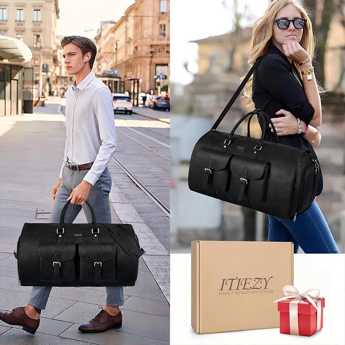 Garment Bag for Travel, Convertible Carry on Garment Duffel Bag for Men 3Pcs - Image 8