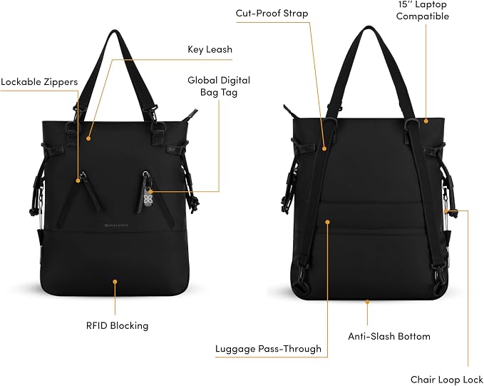 Sherpani Tempest, Anti Theft Convertible Backpack Tote, 14L Travel Backpack - Image 6