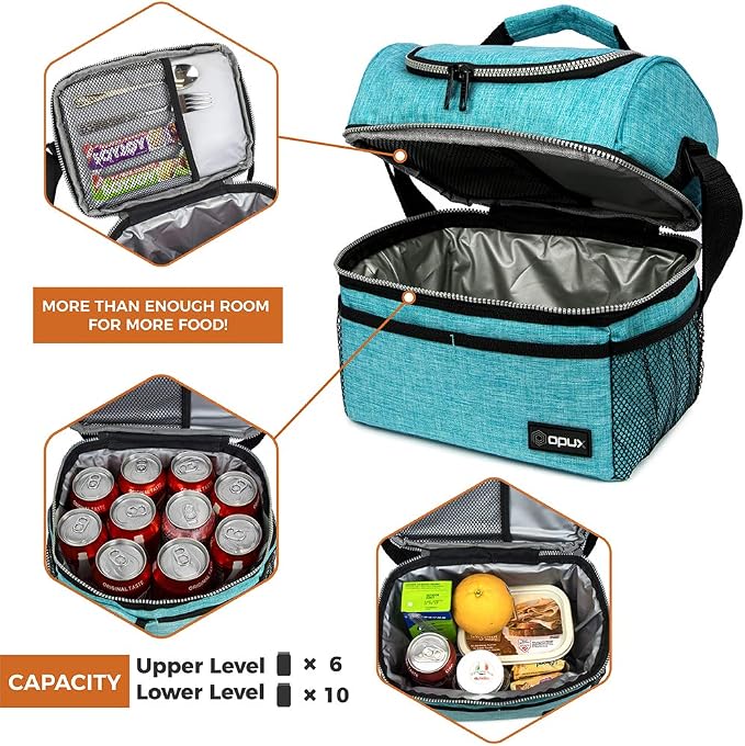 OPUX Lunch Box For Men Women, Insulated Large Lunch Bag Adult Work, Double - Image 7