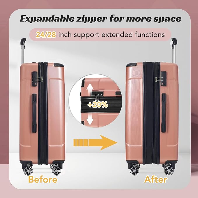 Merax 28 Inch Expandable Checked Luggage, Hardshell ABS Large Suitcase - Image 3