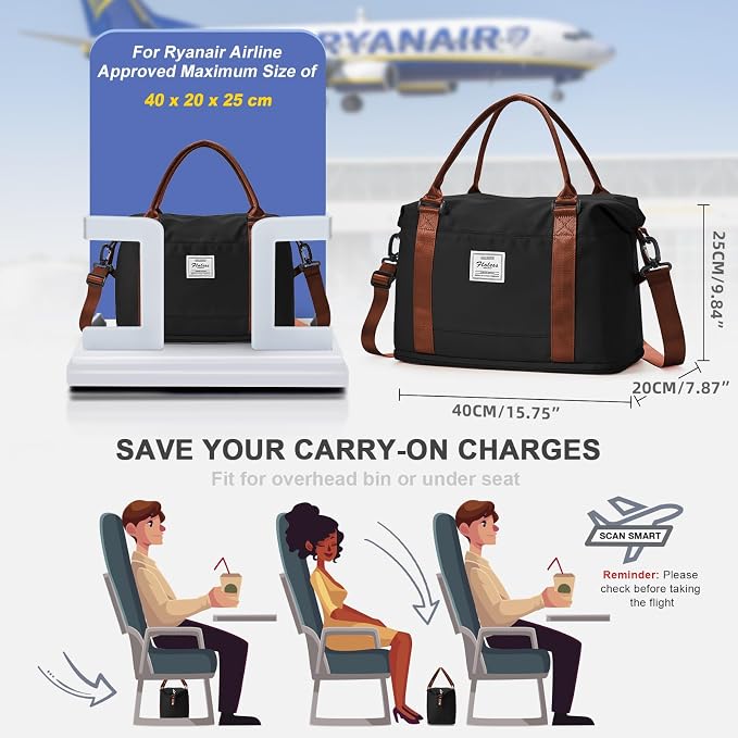 Travel Duffel Bag, Sports Tote Gym Bag, Shoulder Weekender Overnight Bag - Image 3