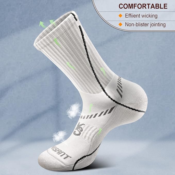 BULLIANT Compression Socks for Men 6Pairs, Athletic Crew Socks Cushioned For - Image 5