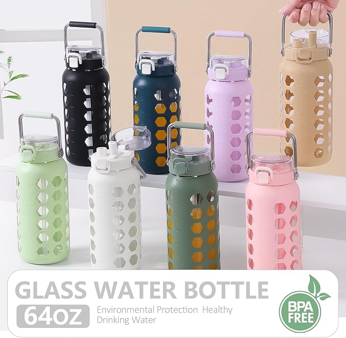 MUKOKO 64oz Glass Water Bottles - Image 7