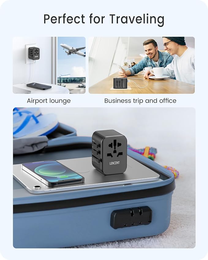 LENCENT Universal Travel Adapter, GaN III 30W International Charger - Image 8