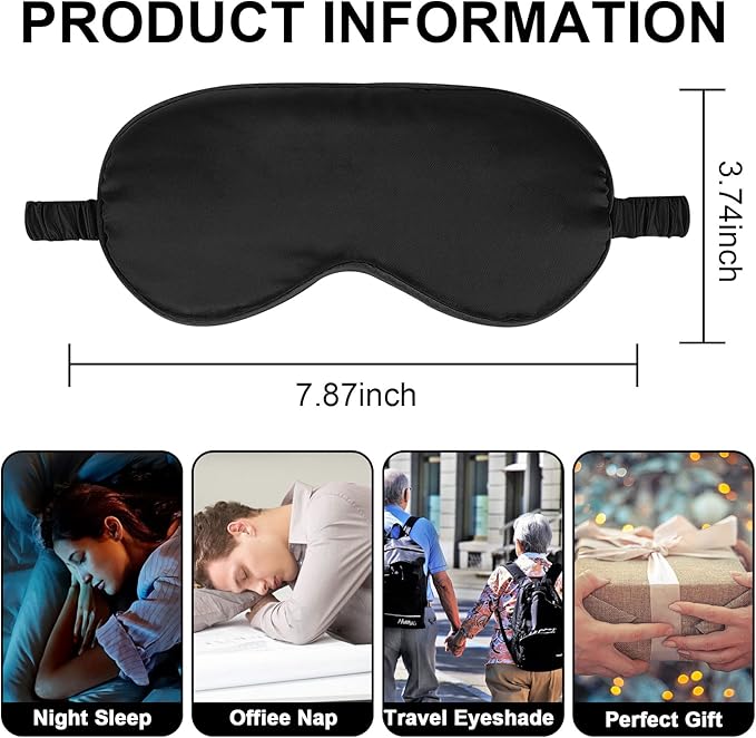 2Pack Silk Sleep Mask, IEKEODI Eye Mask - Image 6