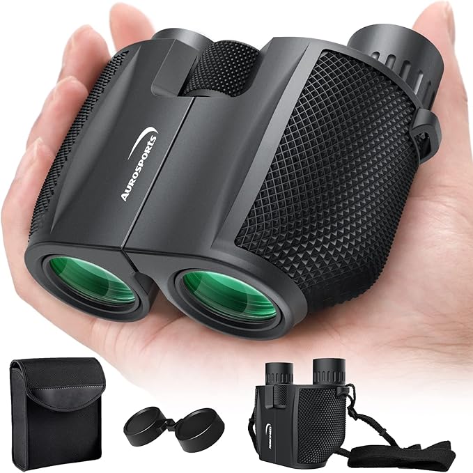 Aurosports 10x25 Binoculars for Adults and Kids, Large View Compact Binoculars by aurosports