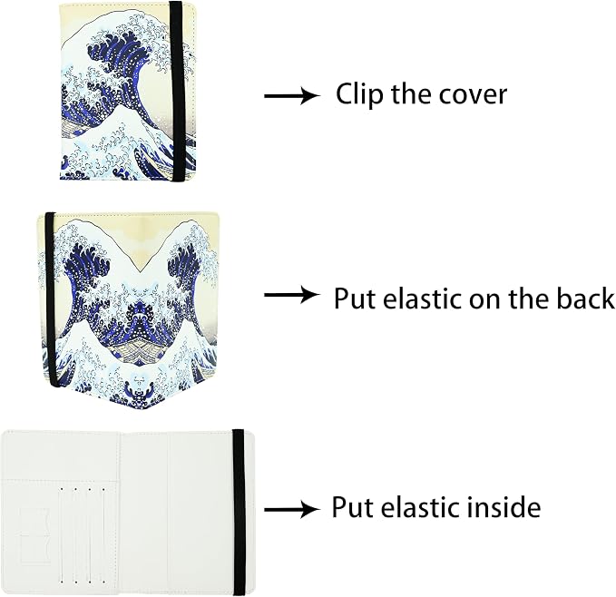 Ink Waves Passport Holder for Women and Men PU Leather Passport Cover for Travel - Image 4