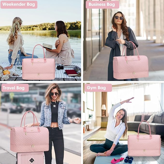 Travel Duffle Bag for Women Weekender Overnight Bag - Image 6