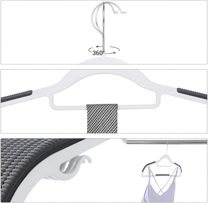 SONGMICS Pack of 30 Coat Hangers, Space-Saving Plastic Clothes Hangers - Image 4