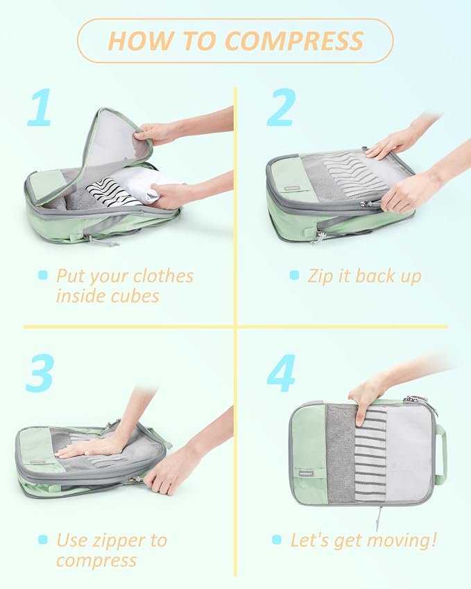 BAGSMART 6 Set Compression Packing Cubes - Image 6