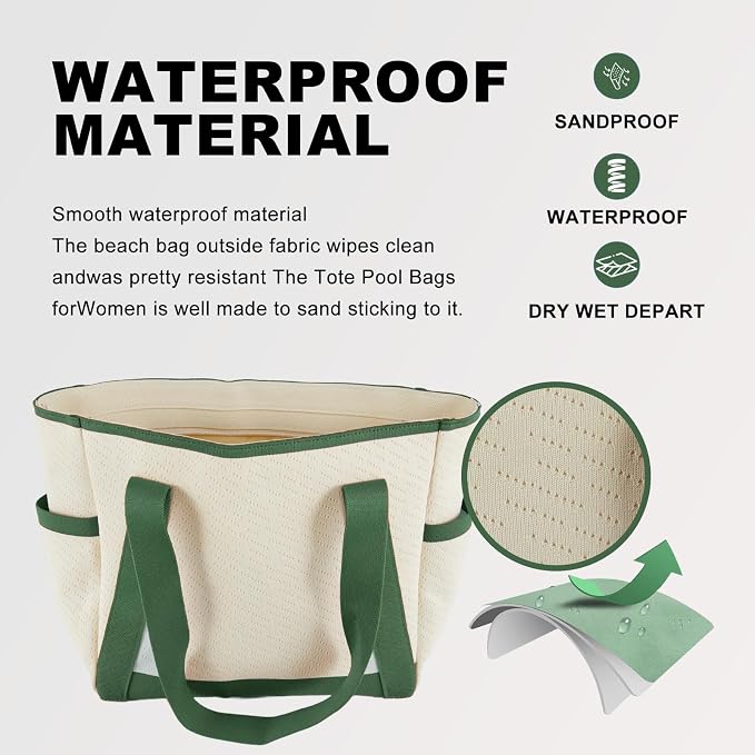 Large Canvas Tote Bag, with Laptop Sleeve and Multiple Pockets - Image 3