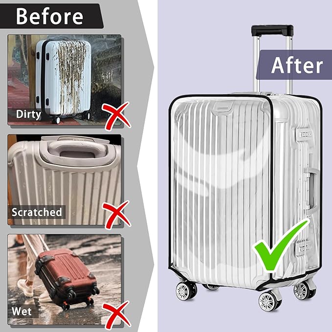 Yotako Clear PVC Suitcase Cover Protectors 32 Inch Luggage Cover - Image 6