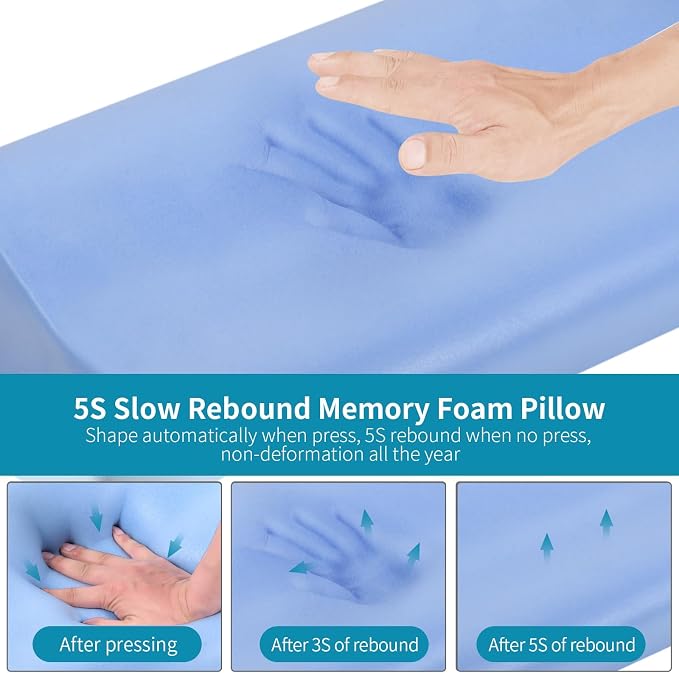 Memory Foam Bed Pillow for Sleeping, Ergonomic Cervical Contour Neck Support - Image 3