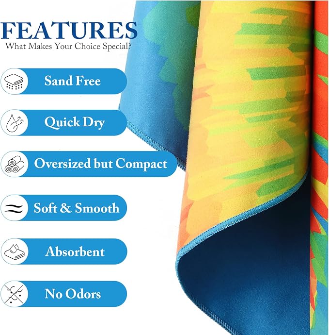 Your Choice Microfiber Quick Dry Sand-Free Beach Towel - Image 7