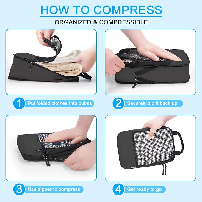 4 PCS Set Compression Packing Cubes - Image 3