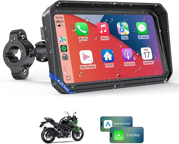 WonVon 6.25 Inch Wireless Motorcycle Carplay GPS Navigation System by WonVon