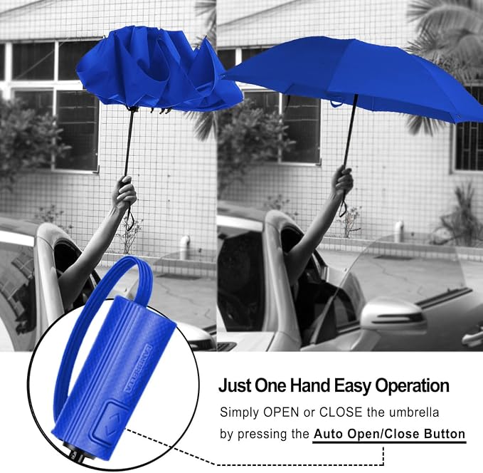 LANBRELLA Compact Reverse Folding Umbrella Auto Windproof Travel Umbrella - Image 5