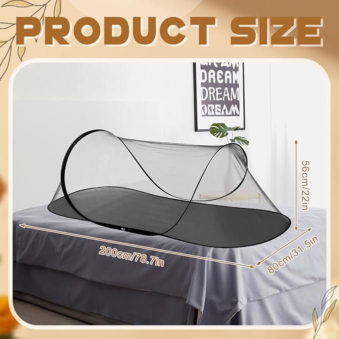 2 Pcs Large Pop up Mosquito Tent Portable Foldable Mosquito Bug Net - Image 2