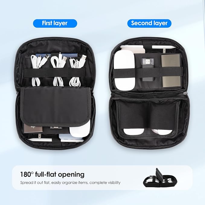LENTION Electronics Organizer, Tech Organizer Travel Case, Tech Pouch, Cable Bag - Image 6