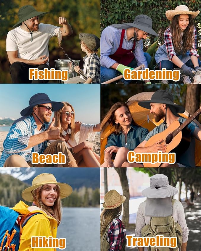 Outdoor Sun Hats with Stowable Neck Flap - Image 6