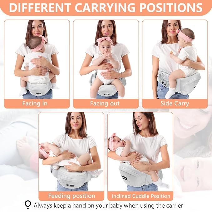 HKAI Baby Hip Carrier, Mom’s Choice Award Winner, Baby Carrier - Image 8