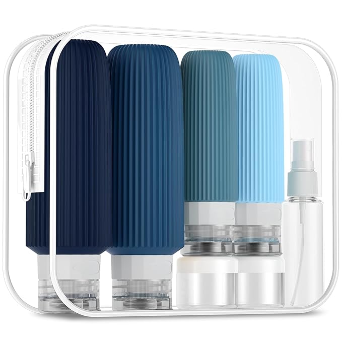 16 Pack Travel Bottles for Toiletries, Large 6oz Silicone Travel Containers jar by Mrsdry