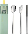 DEVICO Travel Utensils with Case, 18/8 Stainless Steel Reusable Silverware Set by DEVICO