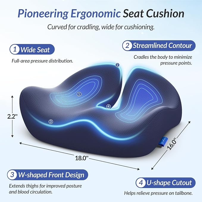 ZIKEE Pioneering Seat Cushion for Pressure Relief, Ergonomic Office Chair - Image 2