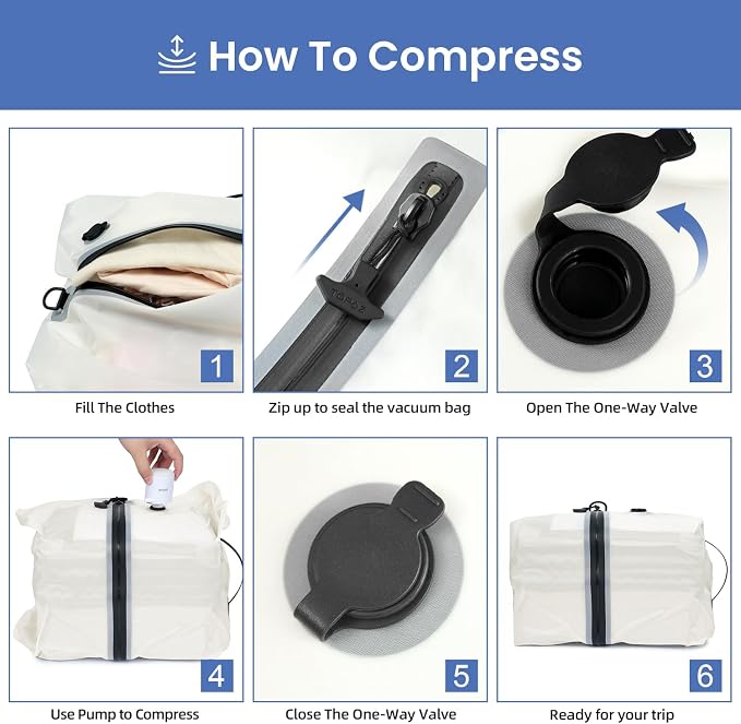 BAGAIL TPU Vacuum Bag for Travel, Reusable Compression Bag - Image 6