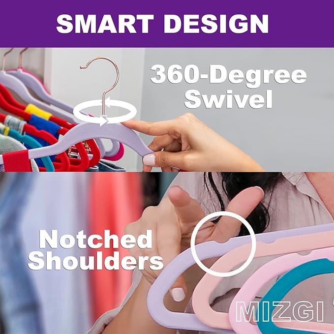 MIZGI Premium Velvet Hangers Heavy Duty - Image 3