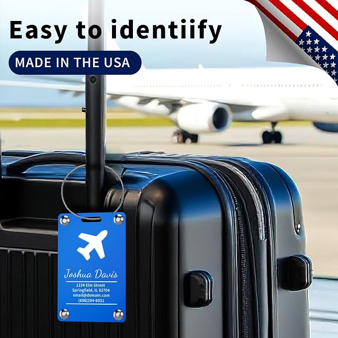 4 Pack Personalized Luggage Tags - Image 5