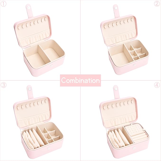 2 Layer Portable Jewelry Box, Large Jewelry Travel Case - Image 4