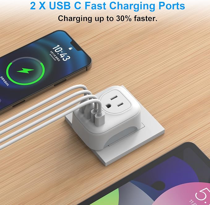 European Travel Plug Adapter, International Plug Adapter - Image 3