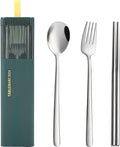 DEVICO Travel Utensils with Case, 18/8 Stainless Steel Reusable Silverware Set by DEVICO