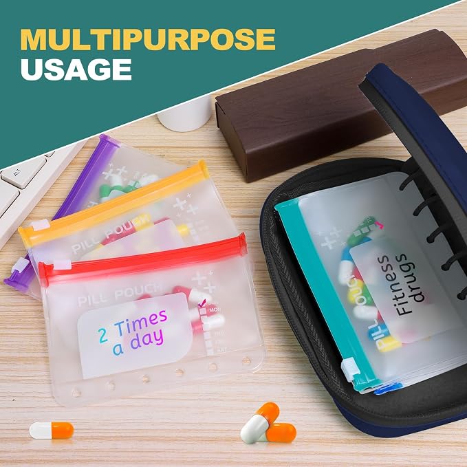 A7-L Timueetech Water-Proof Pill Pouch Set, BPA Free, A7-L Pill Loose-Leaf - Image 3