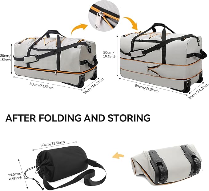 CONTAIL 32" Soft-Sided Rolling Duffle Bag - Image 2