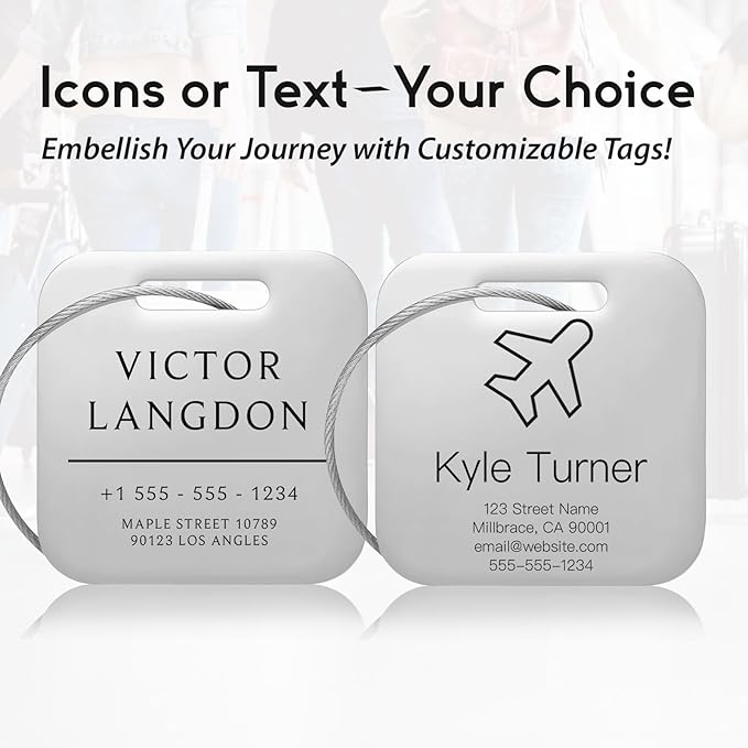 Customized Stainless Steel Luggage Tags: Personalize Your Suitcases, and Bags - Image 3