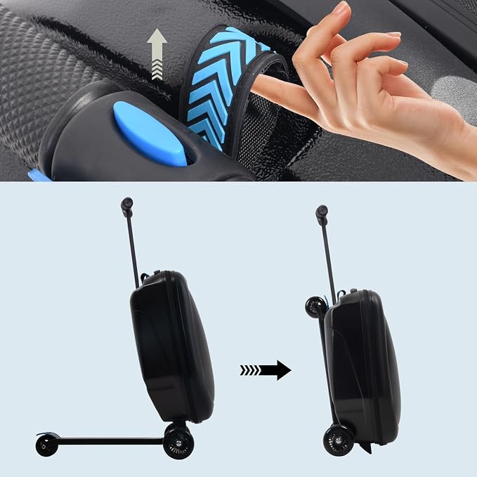 20" Scooter Suitcase for Kids, 2-in-1 Ride On Luggage - Image 6