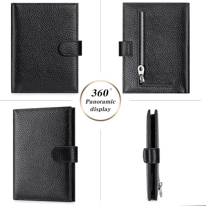 Passport Holder for Travel Women RFID Blocking Genuine Leather Passport Wallet - Image 6