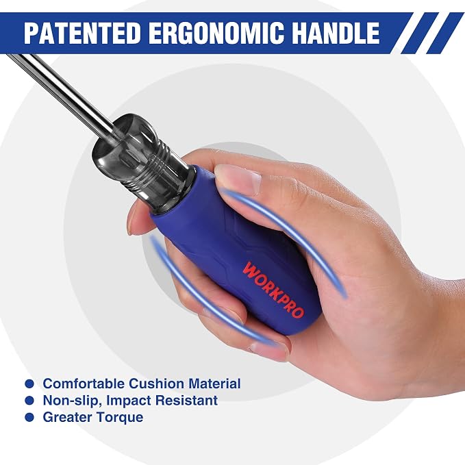 WORKPRO 61PC Magnetic Screwdriver Bits & Nut Driver Set - Image 5