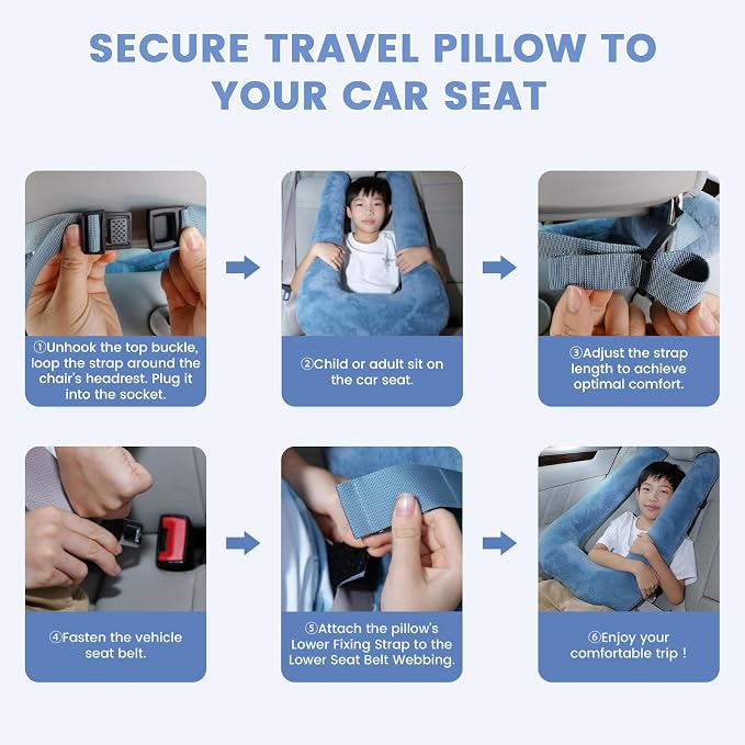 Car Pillow for Kids, Professional Kids Car Pillow for Sleeping Inflatable - Image 5