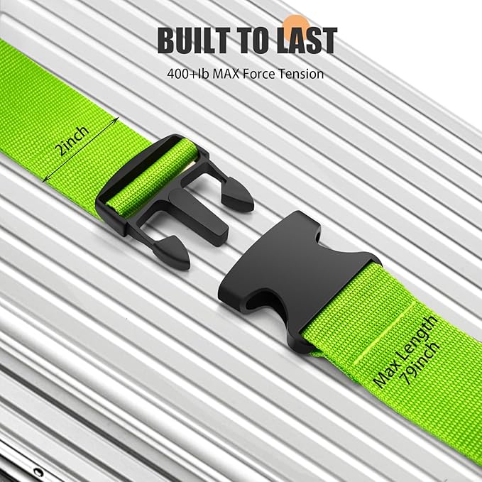 BILIONE 4 Pack Luggage Straps 79" Long Belts Keep Suitcase Secure While - Image 6