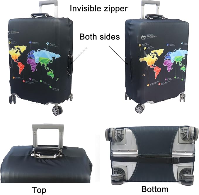 MosaiRudo Thicker Luggage Cover Elastic Suitcase Cover Protector Fits 18-32 - Image 4