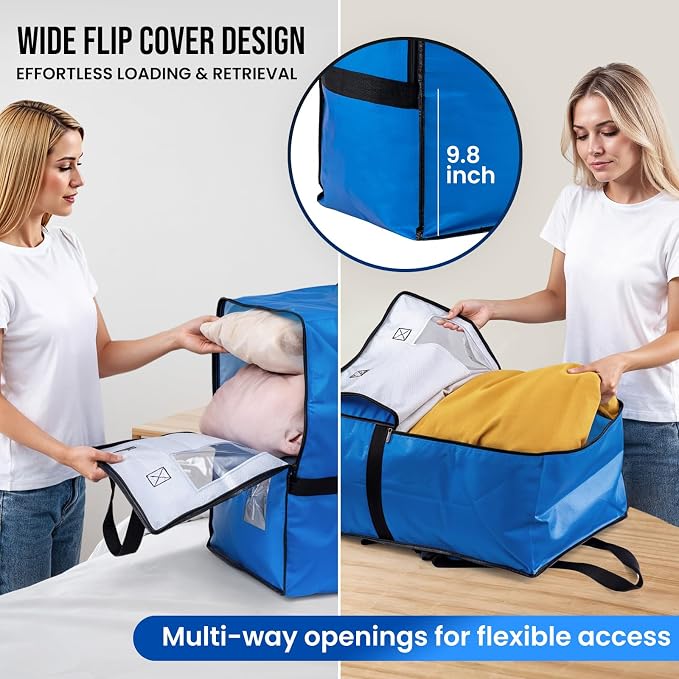 TAILI 4 Pack Blue Moving Bags w/Adjustable Backpack Straps, Moving Supplies - Image 2