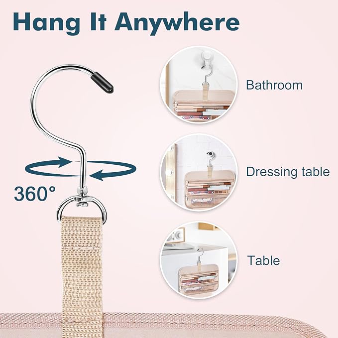 Wedama Toiletry Bag for Women, Large Cosmetic Travel Bag, Hanging Toiletry Bag - Image 4
