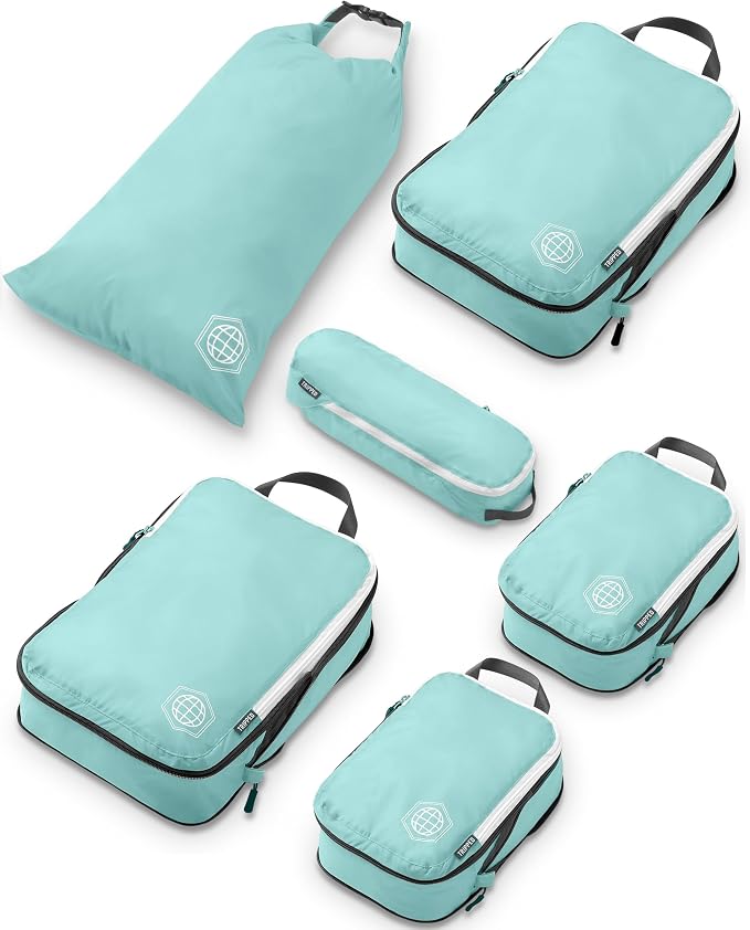 Compression Packing Cubes Set for Travel by TRIPPEDTravelGear