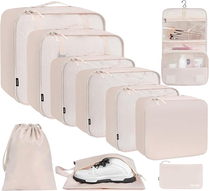 BAGAIL 6 Set/8 Set/10 Set Packing Cubes Various Sizes Packing Organizer by BAGAIL